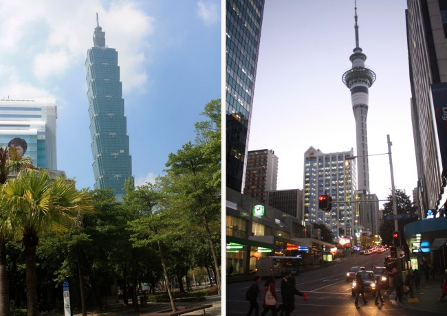 Taipei, Taiwan and Auckland, New Zealand