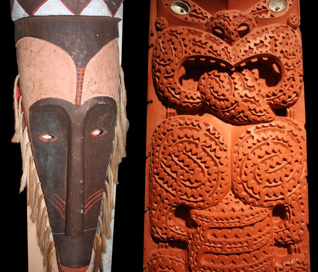 Indigenous Taiwanese and New Zealand Maori carvings